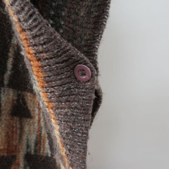 Boho Southwestern Women Size Large Open Front Gray Neutral Beige Fringe Poncho - Picture 8 of 12